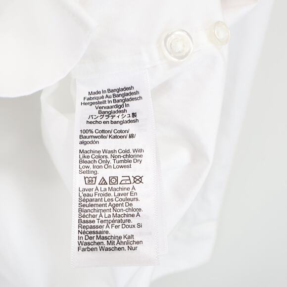 J.Crew Men's Ludlow Slim Premium Fine Cotton Dress Shirt Size 16/34 White - Picture 8 of 8